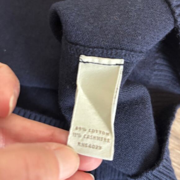 Banana Republic Cotton Cashmere Sweater Vest Large Blue Navy - Picture 4 of 5